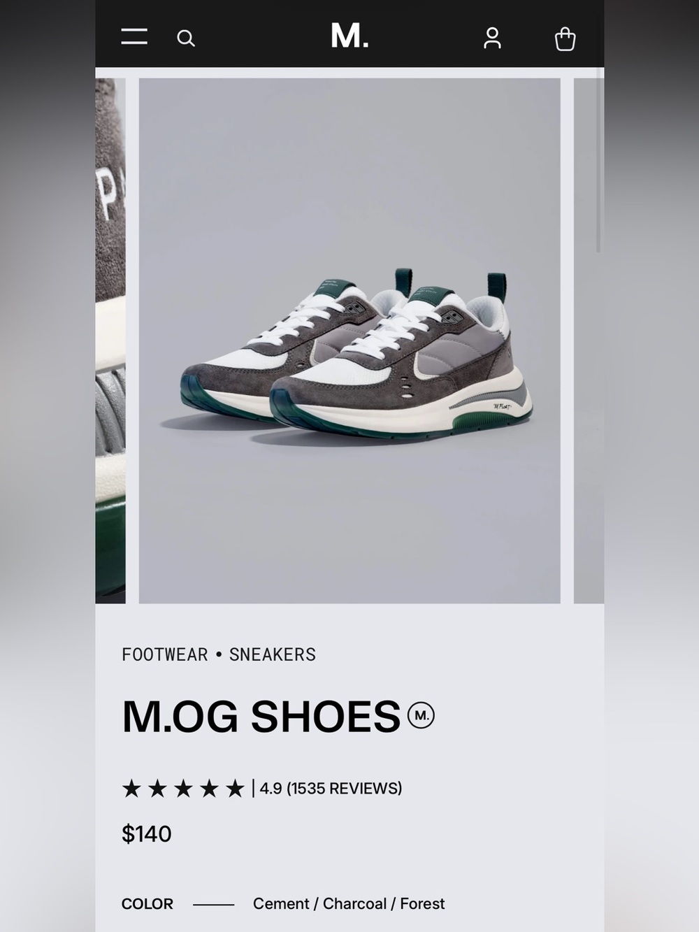 Men's Athletic Sneakers in Gray and Green - Casual Performance Runner